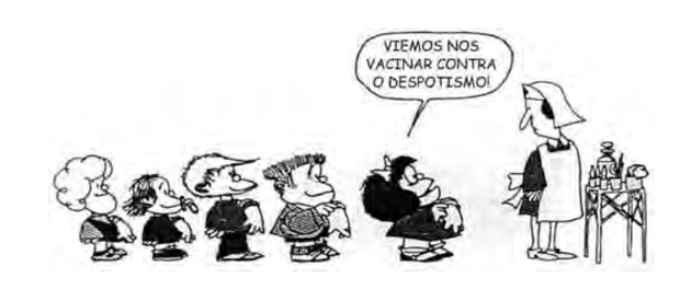 QUINO. Toda Mafalda. São Paulo: Martins Fontes, 1991. (Foto: Reprodução/Enem)