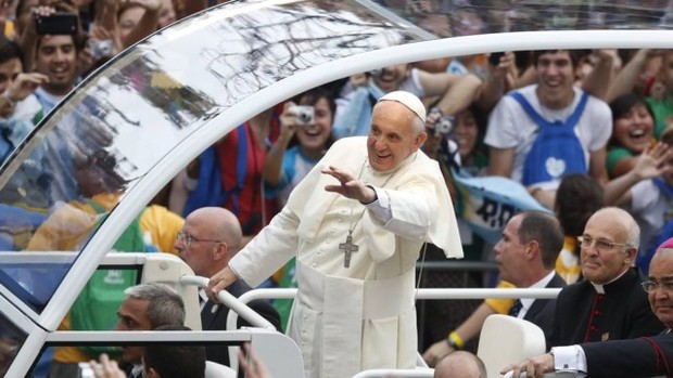 Papa Francisco durante a Jornada Mundial da Juventude. (Foto: Extra/Globo)