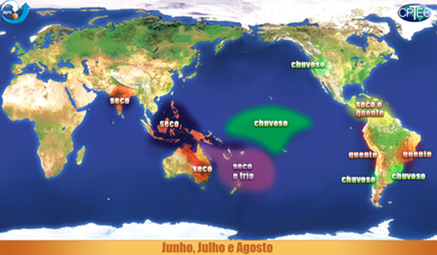 Efeitos do El Niño no meio do ano (Foto: Climatologia UFF)