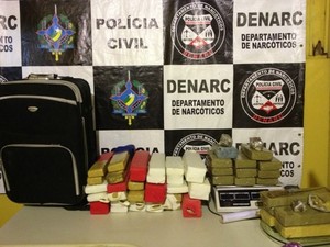 Drogas apreendidas  (Foto: Larissa Matarésio/G1)