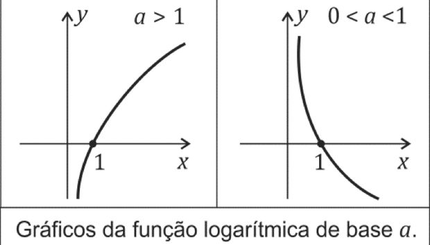 Gráfico da função logarítmica (Foto: Reprodução/Fuvest)