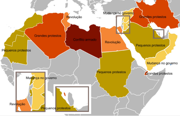Bandeiras da Primavera Árabe - Infográficos - Estadão