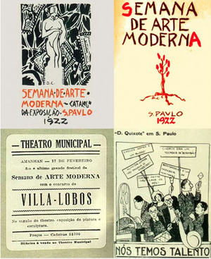 Cartazes de divulgação da Semana de Arte Moderna, de 1922 (Foto: Reprodução)