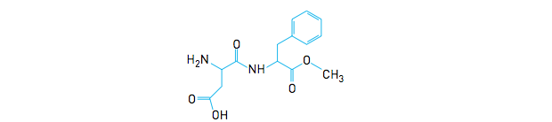Fórmula estrutural do aspartame (Foto: Reprodução/UERJ)